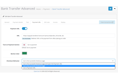 Bank Transfer Advanced for OpenCart 4