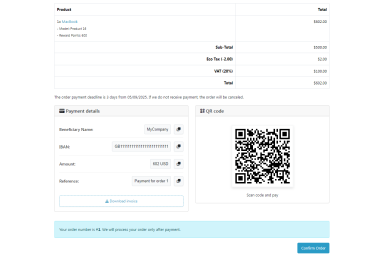 Bank Transfer Advanced for OpenCart 4