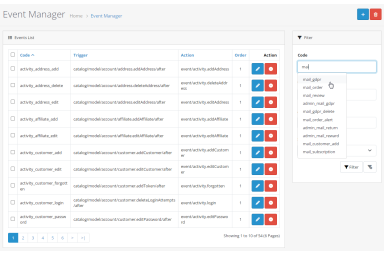 Event Manager for OpenCart 4