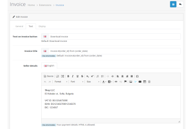 Invoice Extension for OpenCart 4
