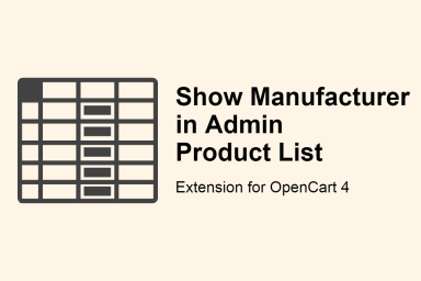 Manufacturer in Admin Product List