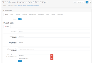 SEO Schema - Structured Data & Rich Snippets for OpenCart 4