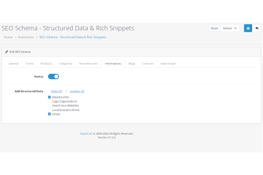 SEO Schema - Structured Data & Rich Snippets for OpenCart 4
