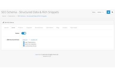 SEO Schema - Structured Data & Rich Snippets for OpenCart 4