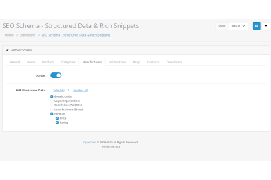 SEO Schema - Structured Data & Rich Snippets for OpenCart 4